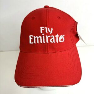 Fly Emirates Cap Hat Red Strap Back Adjustable Adult One Size Golf Baseball NWT